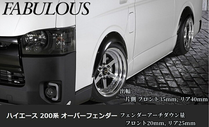 楽天市場】ファブレス【FABULOUS】オーバーフェンダーキット6ピース 