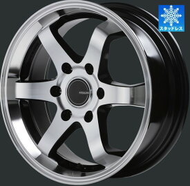 限定スタッドレス 舞杏 KBレーシング 17インチ ブラックポリッシュ【厳選輸入215/60R17スタッドレスセット】 200系ハイエースに最適〈タイヤ銘柄選べます〉