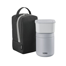 ポイント5倍【4/27 9:59迄】THERMOS 真空断熱スープランチセット ブラックグレー 400ml スープジャー・専用ポーチ保温・保冷