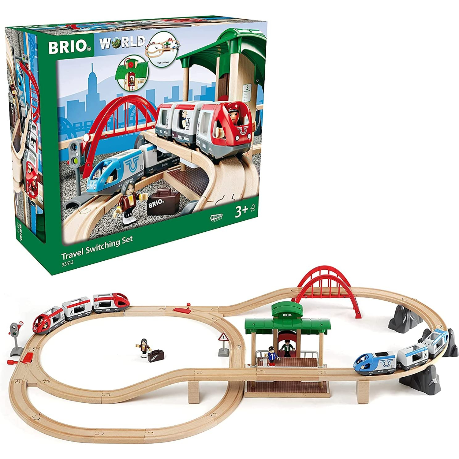 BRIO ブリオ WORLD トラベルレールセット 全42ピース 対象年齢 3歳~ 電動車両 電車 おもちゃ 木製 レール 正規輸入品 |  シヤチハタオフィシャルショップ