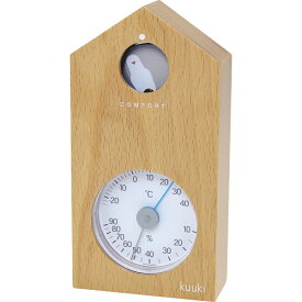 日本製 EMPEX エンペックス くうき・ハト 温湿度計 ナチュラル 温度計 湿度計 木製 卓上 置き ナチュラル おしゃれ 見やすい KU―4760