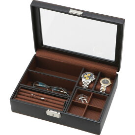 メンズボックス 240-576BK ギフト プレゼント 小物 収納 箱 オシャレ 高級感 インテリア 男性 男性向け 小物ケース 時計 メガネ