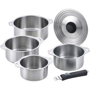 燕三 ハンドル着脱式鍋4点セット EM-031 鍋 調理器具 キッチン 用品 雑貨 内祝い お返し お礼 祝い ギフト プレゼント 新生活