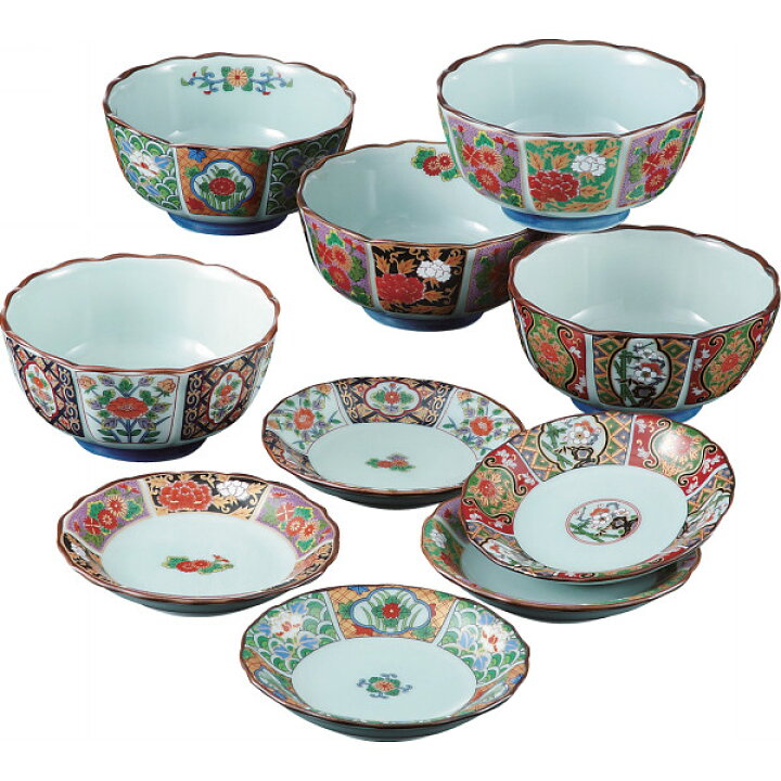 楽天市場】波佐見焼 古伊万里様式 絵変り皿鉢揃 TG35-07 食器 セット 
