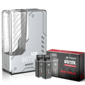 Aspire GOTEK PRO 持ち運び シーシャ 電子タバコ ベイプ 使い捨て POD スターターキット 本体 電子タバコ タール ニコチン0 ゴーテックプロ ゴーテックPRO アスパイア ポッド 水蒸気 おすすめ 電子