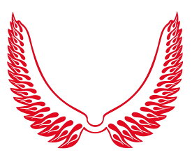 フレイムウイング　Type03 ステッカー 車 かっこいい おしゃれ バイク ヘルメット タンク シール　タトゥー