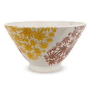 J-kitchens 勲山窯 茶碗 11cm 波佐見焼 日本製 二色 紅葉 イエロー