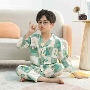 子供用パジャマ 上下セット 長袖 薄手 春夏 キッズ 男の子 女の子 綿 接触冷感 通気性 ルームウェア 部屋着 寝間着 かわいい カートゥーン柄