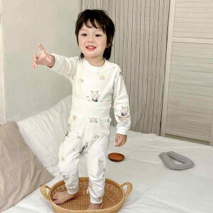 子供用インナー 上下セット ベビー 男女兼用 綿100% 長袖パジャマ 寝間着 部屋着 赤ちゃん あったか 保温 秋冬 春秋 かわいい動物柄 70 80 90 100