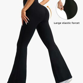ヨガパンツ レディース ラッパパンツ ベルボトム ハイウエスト 美脚 美尻 桃尻 伸縮性 吸汗速乾 通気性 ローマ温布 ロングパンツ ボトムス フィットネス ダンス 運動 ジム ピラティス 春 夏 秋 冬 黒 紺 グレー
