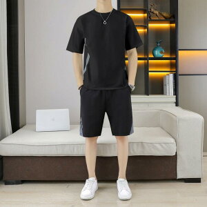 セットアップ メンズ 男性用 接触冷感 Tシャツ ショートパンツ 上下 薄手 ジャージ スポーティー カジュアル ルームウェア 部屋着 ホワイト ブラック ダークグレー