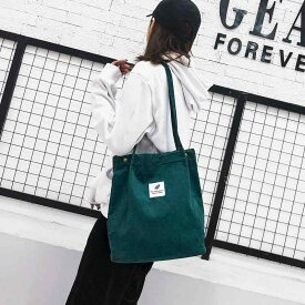 バッグ レディース キャンバス コーデュロイ ショッピングバッグ 肩掛け 鞄 大容量 かわいい ナチュラル カジュアル 普段使い