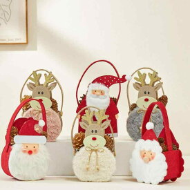 クリスマス バッグ レディース メンズ トナカイ サンタクロース ぬいぐるみ 手提げ袋 キャンディ ギフト かわいい