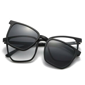 サングラス メンズ レディース 偏光 マグネット クリップオン 近視用メガネフレーム UV400 紫外線カット 運転 ドライブ 釣り アウトドア スポーツ 旅行 黒