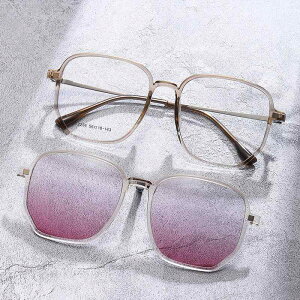 サングラス レディース 偏光レンズ UV400 近視対応 マグネット式 2way 透明フレーム ブラック グレー ピンク 紫外線対策 釣り ドライブ アウトドア スポーツ