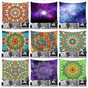 タペストリー ボヘミアン 曼荼羅 花柄 ポリエステル 壁掛け 磨毛布 インテリア ファブリック 海 ビーチ 風景柄 模様替え リビング 寝室