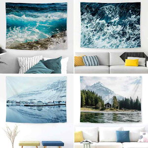 タペストリー 壁掛け 室内装飾 インテリア ファブリック ポスター 風景画 ポリエステル 洗濯可能 模様替え リビング 寝室 部屋(x2)