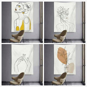 挂毯 おしゃれ壁掛け インテリア 線画 幾何学模様 ポリエステル 手洗い可能 背景布 ベッドルーム リビング 模様替え 個性派