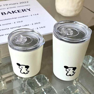 保温杯 レディース メンズ かわいい 犬 真空断熱 ミニ コーヒー 牛乳 ステンレス 携帯用 水筒 白