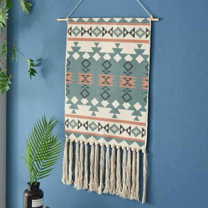 タペストリー 壁掛け 手編み 流木 幾何学模様 フリンジ付き インテリア雑貨 リビング 寝室