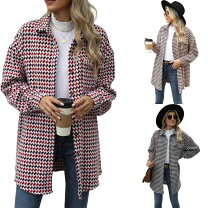 楽天市場】千鳥格子 生地 赤（コート・ジャケット｜レディース 【新品】千鳥格子 テーラードジャケット ワインレッド 赤 ハウンドトゥース