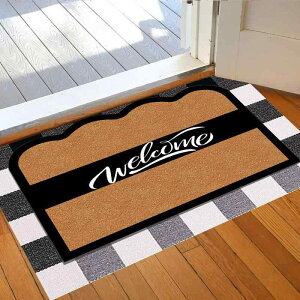 玄関マット UVプリント 泥落とし 除塵 ウェルカムマット ドアマット 屋外 室内 泥除けマット ポリプロピレン製 スクエア 方形 格子柄 40 60cm 45 70cm 50 80cm 60 90cm
