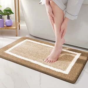 玄関マット バスマット 浴室足ふきマット 吸水速乾 滑り止め付き マイクロファイバー 40x60cm 50x80cm グレー ダークグレー ブルー ネイビー パープル ブラウン