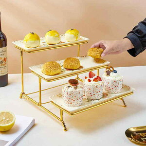 ケーキスタンド 3段 陶器製 デザートプレート 菓子皿 果物トレー アフタヌーンティー パーティー ローズ 花柄