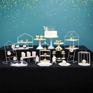 ケーキスタンド 結婚式 ウェディング デザート台 白色 ケーキ 皿 トレー 冷菜 ティーパーティー スイーツ台 猫耳 白い家 正方形の家 階段 摩天楼 観覧車 アイス コーンスタンド 六角形 トレ