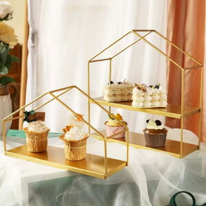 果物皿 フルーツ皿 ケーキスタンド デザートスタンド アフタヌーンティー 高脚 金属製 ゴールド 1段 2段