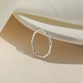 指輪 レディース S925 シルバー 竹 リング ファッション シンプル 銀製 アクセサリー 白金色