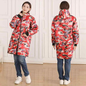 エプロン 男女兼用 長袖 防水 防油 撥水加工 汚れ防止 厚手 あったか 裏起毛 ワークウェア 作業服 料理用 家庭用 普段使い 部屋着 アウトドア ネイビー ブラック