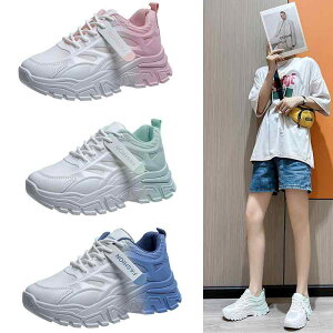 スニーカー レディース グラデーションカラー メッシュ 通気性 スポーツ ランニング シューズ 靴 韓国風 厚底 運動靴 婦人靴 ローカット フラットソール 普段使い 軽量 快適 ブルー ピンク系