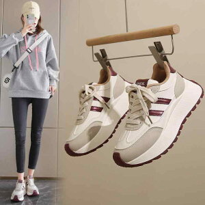 スニーカー レディース 厚底 ランニングシューズ スポーツカジュアルシューズ 韓国 ファッション 合成皮革 配色 ローカット 婦人靴 通気性 軽量 滑り止め 35 36 37 38 39 40