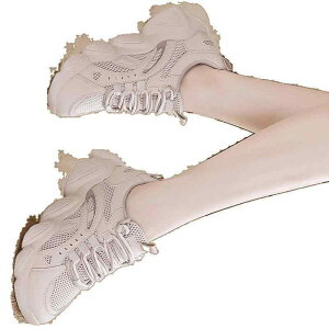 スニーカー レディース 厚底 ランニングシューズ 女性 婦人靴 運動靴 本革 レザー メッシュ 通気性 軽量 クッション性 歩きやすい 普段使い 旅行 スポーツ アウトドア ベージュ パープル グ