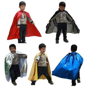 子供用 ポンチョ ハロウィン クリスマス コスプレ 仮装 キッズ 男の子 女の子 カラフル 金色 赤色 青色 緑色 黒色 紫色 舞台 演出 服