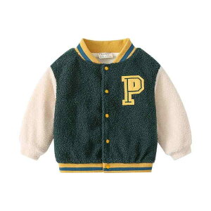 子供用ジャケット キッズ 男の子 野球 厚手 裏起毛 アウター ボーイズ 冬服 子供服 墨緑 ミリタリー オリーブドラブ