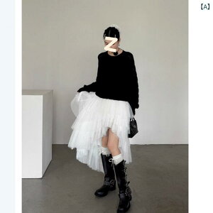 スカート レディース 秋冬 ホワイト ロマンティック チュールスカート 膝丈スカート アシンメトリー 蓬蓬スカート 白スカート フェアリースカート ポリエステル 高弾性