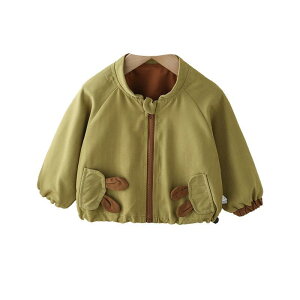 子供服 ジャケット ベビー 春秋用 抹茶色 幼児 向け 野球服 ジャンパー アウター 80cm 90cm 100cm 110cm かわいい 韓国版スタイル ポリエステル