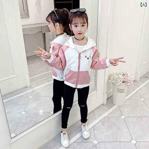 子供服 ジャケット 女の子 中学生 高学年 ブルゾン ジャンパー 長袖 薄手 ポリエステル かわいい おしゃれ ゆったり 通学 普段着 ピンク ブルー 春秋