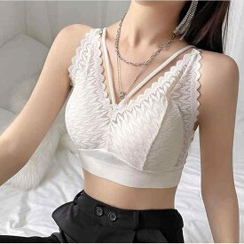 ブラジャー レディース レース チューブトップ ベアトップ インナー カップ付き トップス 背中見せ ブラレット 黒 白 肌色 緑 赤