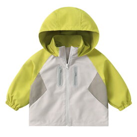 キッズ アウター 防水 フード付き ジャケット 春秋 子供服 男の子 ボーイズ 配色 バイカラー 90cm 100cm 110cm 120cm 130cm 140cm