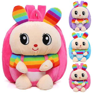 リュック キッズ かわいい ウサギ クマ ぬいぐるみ ベビーリュック 1歳 2歳 3歳 女の子 男の子 カートゥーン 通園 遠足 紫 ピンク 青 ベージュ