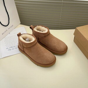 雪地靴 レディース リアルムートン 本革 ローカット スノーブーツ 秋冬 栗色 羚羊棕 グレー あったか 防寒 ぺたんこ 歩きやすい 履きやすい ラウンドトゥ カジュアル