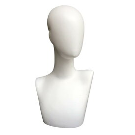 ディスプレイ用品 レディース 肩付き トルソー ヘッド マネキン ウィッグ 帽子 スカーフ アクセサリー 展示 ホワイト PPポリプロピレン製