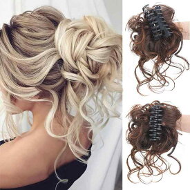 ヘアアクセサリー レディース ヘアゴム シュシュ ウィッグ ポイントウィッグ お団子 自然 ふんわり 高温糸 外国風