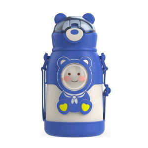 水筒 キッズ 子供用 ステンレス製 500ml 保温 保冷 ストロー付き 携帯用 大容量 かわいい おしゃれ 316ステンレス鋼 スポーツ アウトドア 学校 萌熊 黒 ピンク 青 緑 紫