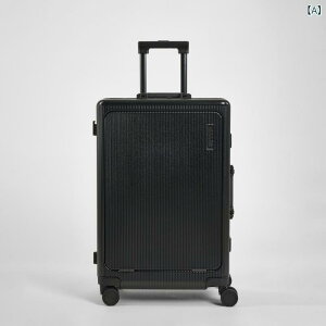 スーツケース PC製 キャリーケース アルミフレーム 多機能 ビジネス 旅行 防水 カップホルダー付き 機内持ち込み 前開き ストライプ 20インチ 24インチ ブラック ホワイト グレー グリーン