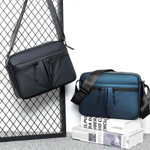メンズ ショルダーバッグ 防水 ナイロン 撥水 クロスボディバッグ 鞄 カバン 斜めがけ 無地 シンプル グレー ブラック グリーン ブルー 男性用 普段使い
