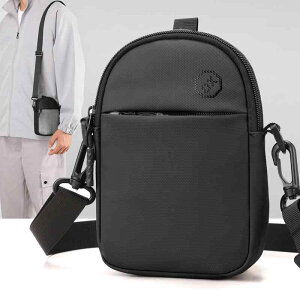 ショルダーバッグ メンズ 男性用 鞄 カバン 斜めがけ 防水 耐摩耗 通気性 無地 シンプル ビジネス カジュアル 旅行 普段使い ブラック グレー 黒 灰色 ポリエステル